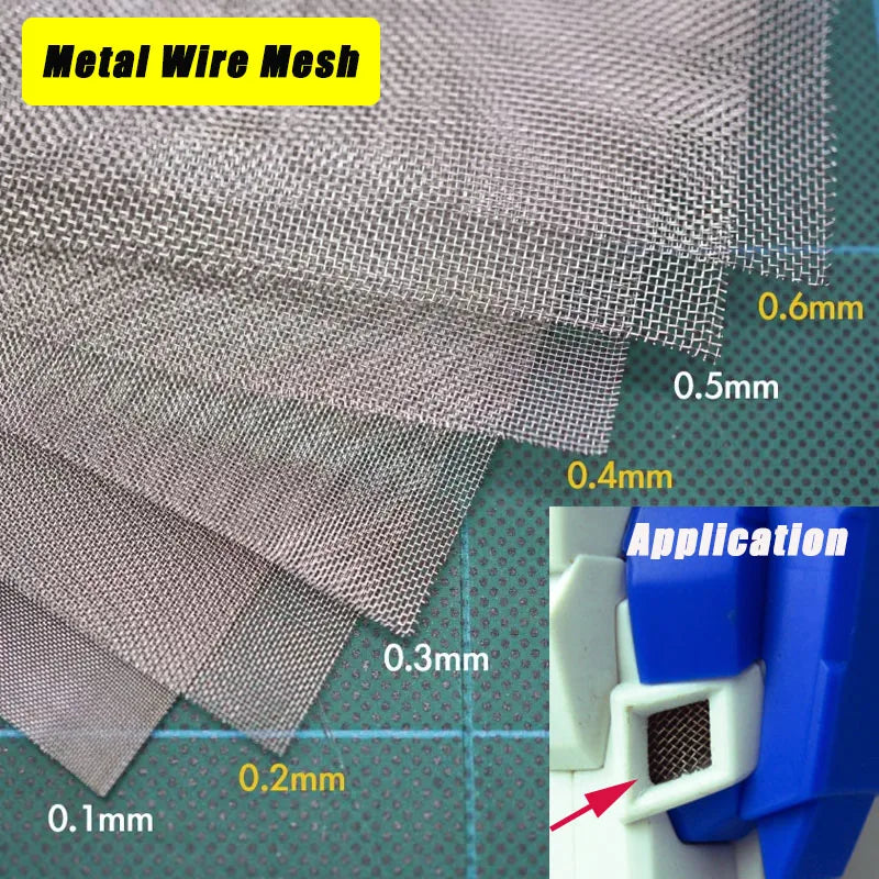 Miniature Metal Wire Mesh Hole 0.1-0.5mm for Diy Model Making/Military Cars Scene/Architecture Building Materials 1pc