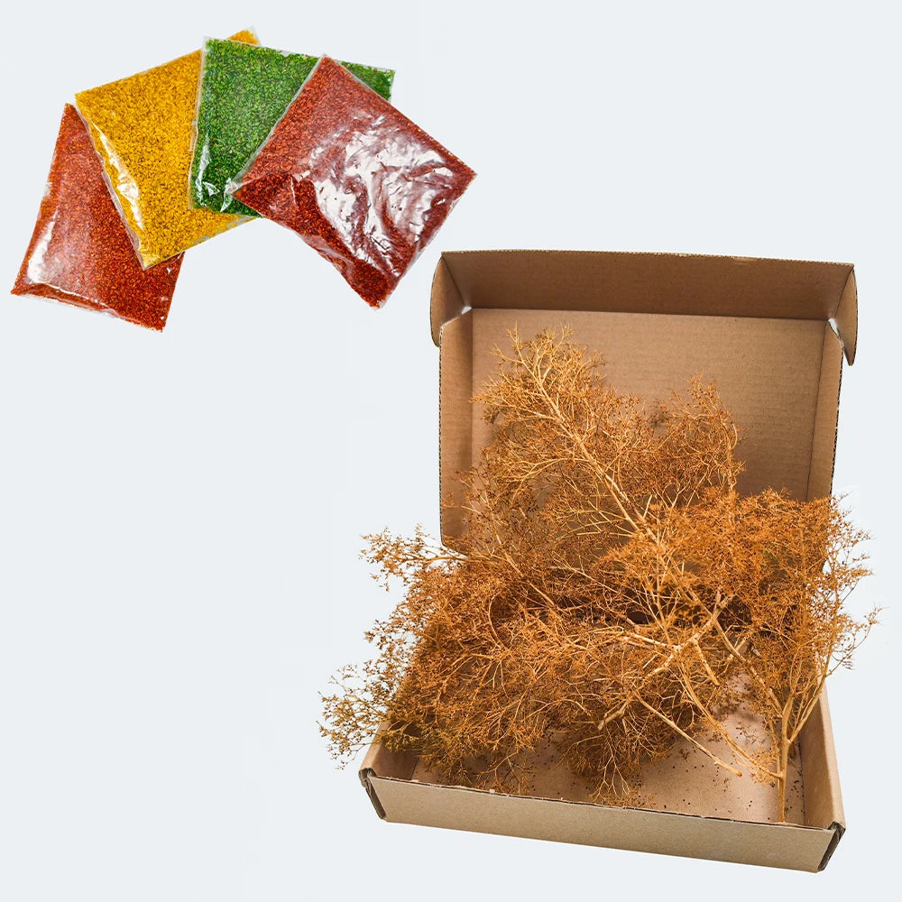 Seafoam Miniature Tree Branches in Multiple Colors – Realistic DIY Trees for HO OO N Scale Diorama Scenery