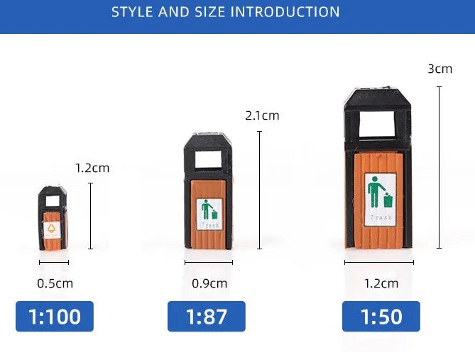 HO N Scale Model Street Trash Can Micro Landscape DIY Material Accessoritrash Garbage  Rubbish Bin