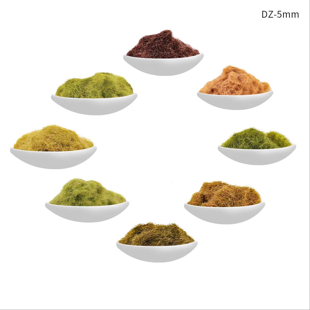 8MM Mini Static Grass Flock Powder  For Railway Artificial Terrain Lawn  Wargame Landscape Scenery Diorama Accessories