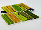 DIY Miniature Colorful Flower Cluster Flower Vegetation Groups Static Grass Tufts for Train LandscapeScenery Military Layout