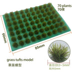 70pcs 5mm Miniature Static Grass Tufts for HO N Scale Model Railway Train Layout Military Wargame Scenarios DIY Diorama Making