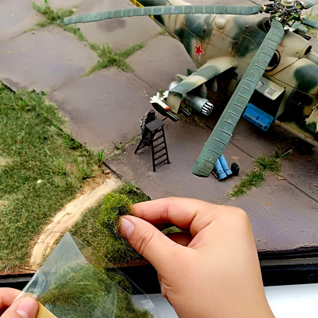 20G/30G 5MM Static Grass Turf Nylon Flock Powder For Railway Artificial Terrain Lawn Wargame Military Landscape Scenery Diorama