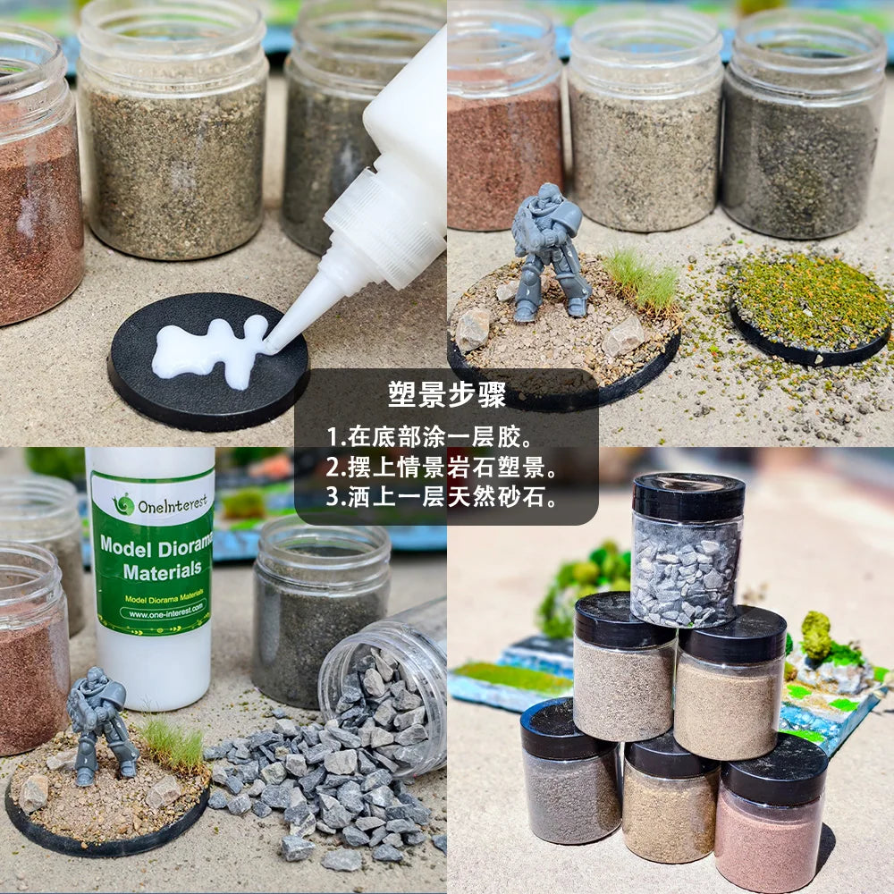 Micro Landscape Miniature Gravel Stone Gravel Ground Rock Natural for Diy Model Making Railway Scene Wargaming Diorama 140Ml/jar