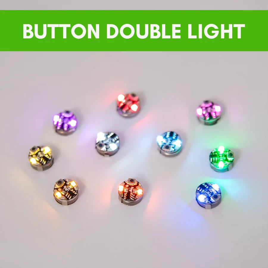 3pcs Double Led Lamp Model Key Button Wireless Light Diy Model Making Toys for Cars/Robots/Decoration/Diorama With Battery