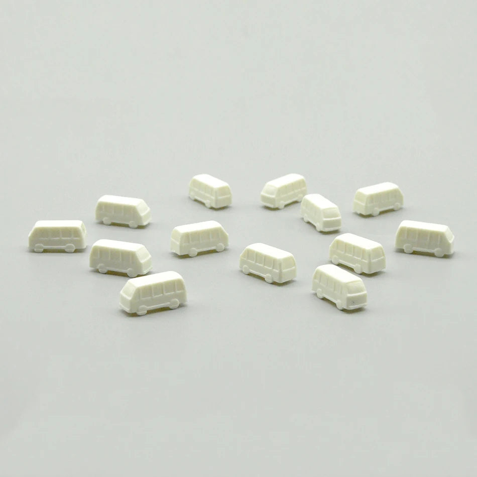 1/250-500 Mini simulation plastic  white inverted car bus model DIY puzzle construction sand table material