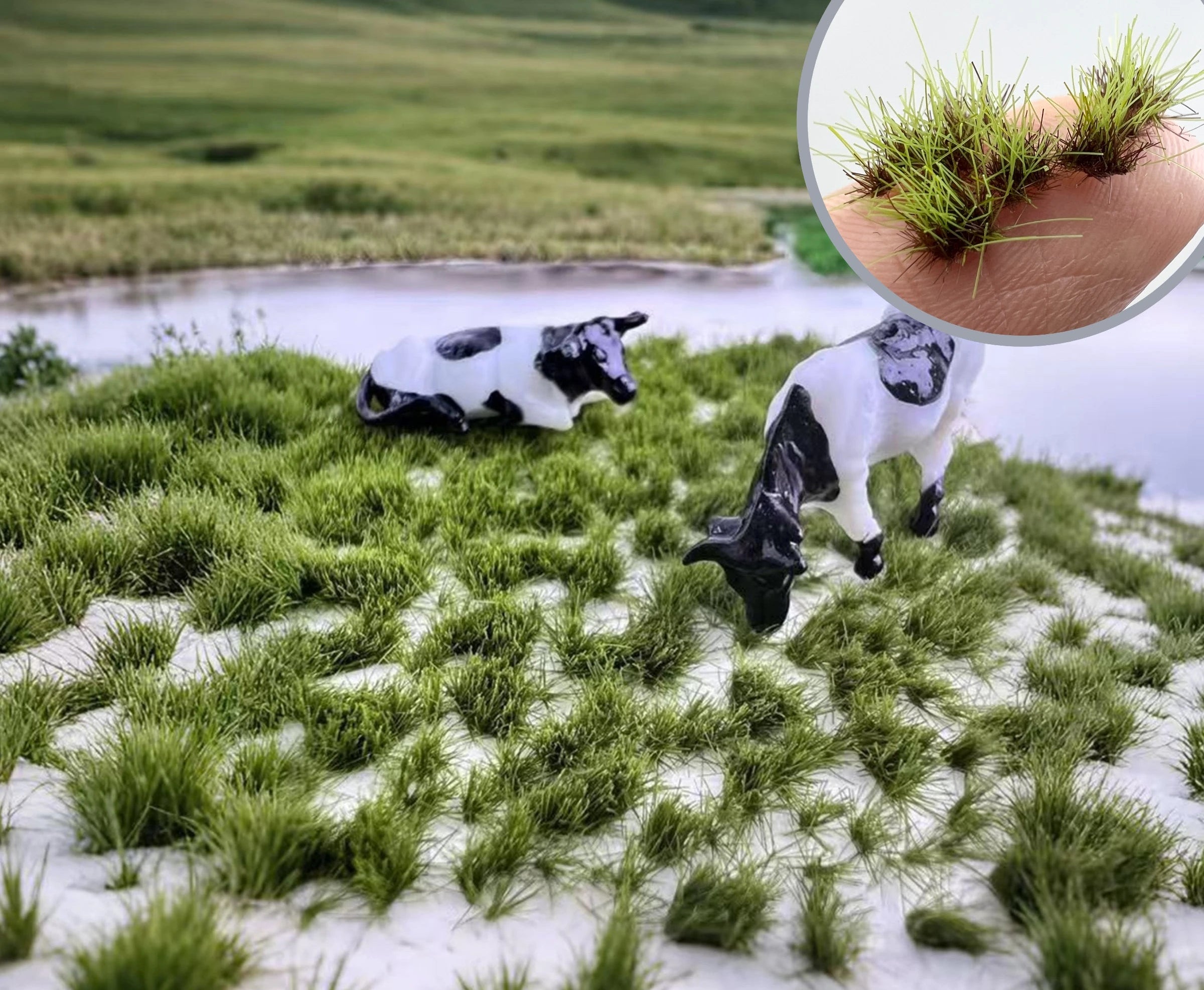5MM Miniature Static Grass Tufts Cluster, for DIY Model Making, Railway Scene, Wargame, Sand Table Layout, Diorama, Decoration