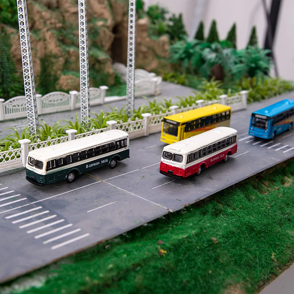N Scale 1:150 Metal Miniature Model Bus 12V with Led light For Garden /Railway/Railroad/Train Layout/Toy DIY