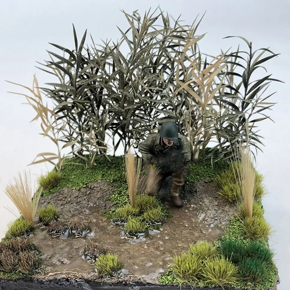 DIY Model Making Miniature Reed Model Long Leaf Grass Cluster Vegetation Toys Military Scene Materials for Diorama 1pc