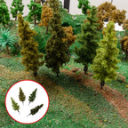 2pcs 1:87 Scale Model Pine Trees Cedar Landscape Miniature Train Railway Layout Scenery Dioramas Diy Christmas Day Decoration