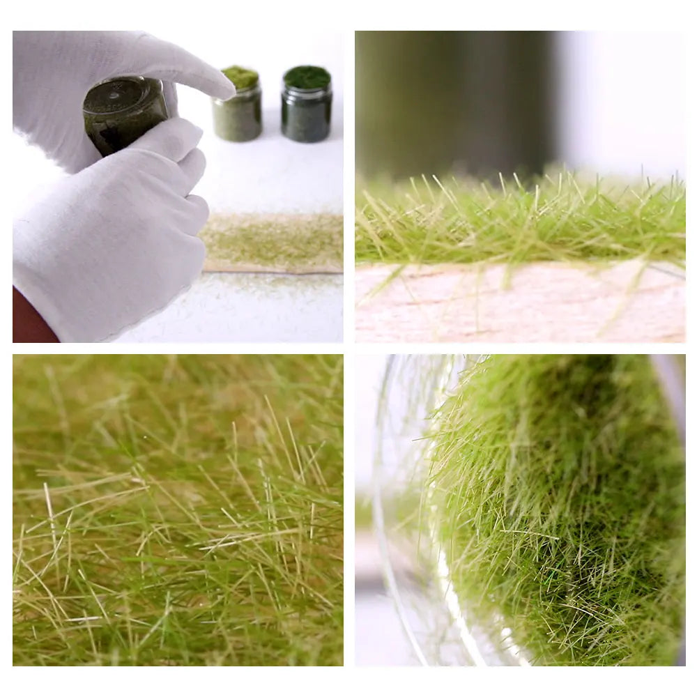 20G/30G 5MM Static Grass Turf Nylon Flock Powder For Railway Artificial Terrain Lawn Wargame Military Landscape Scenery Diorama