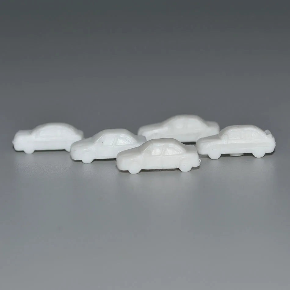 1/250-500 Mini simulation plastic  white inverted car bus model DIY puzzle construction sand table material