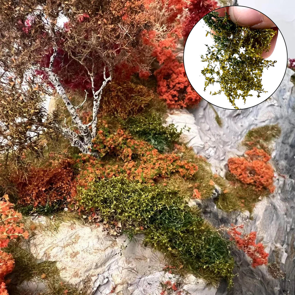 2CM Miniature Bushes Hand-Tearabled Realistic Shrubs for DIY Model Making Scenery, Railway Train Layouts, Wargame & Diorama 1Box