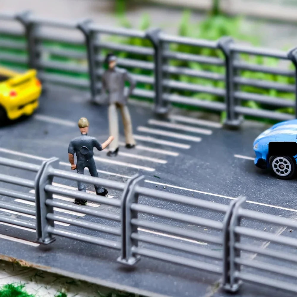 1:64 1:87 High Guardrail Mini Metal Protective Fence Model For Ho Diy Model Making/Sandtable Landscape/Diorama 1pc