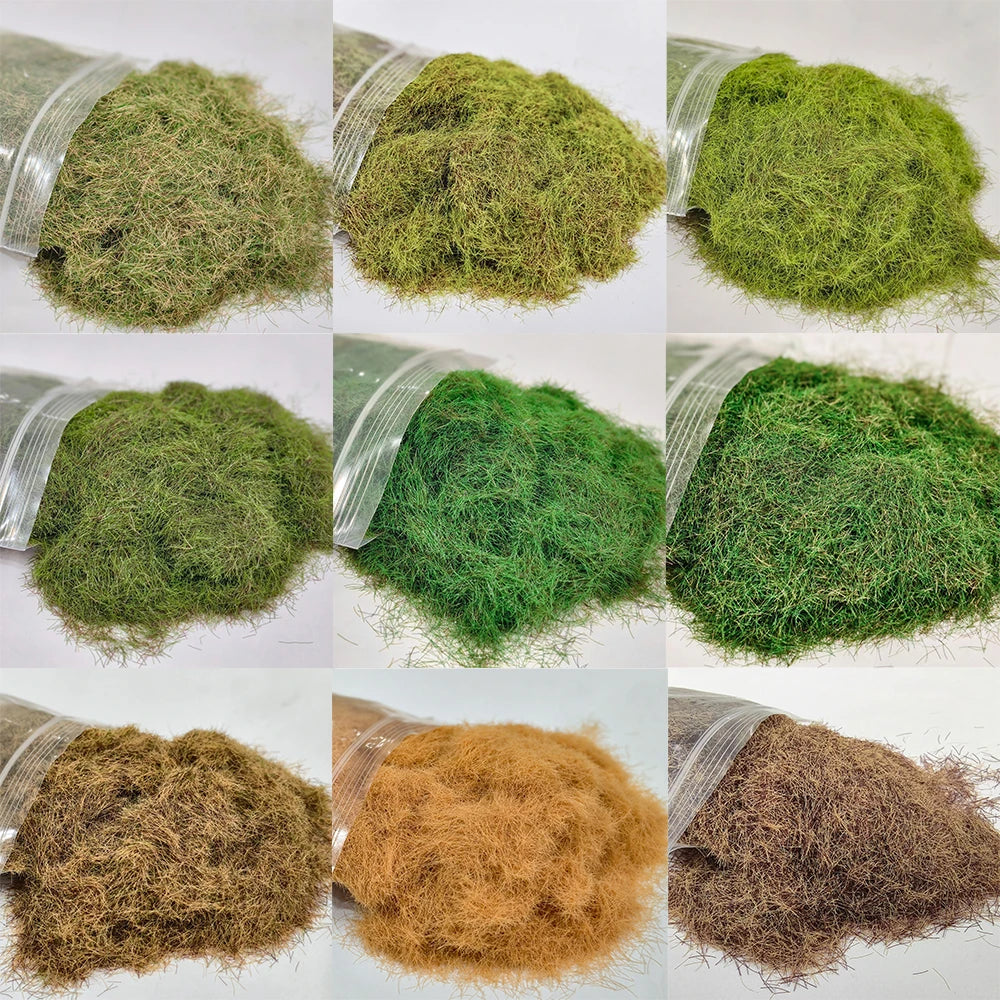 Miniature Plush Model Grass for HO Scale 1:87 Dioramas – Realistic Grass Tufts for Architecture Models, Train Scenery and Building Layouts