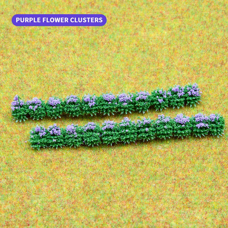 4pcs Height 10mm Miniature Flower Grass Cluster Military Scenery Diy Model Making Railway Train Layout Building Kits for Diorama