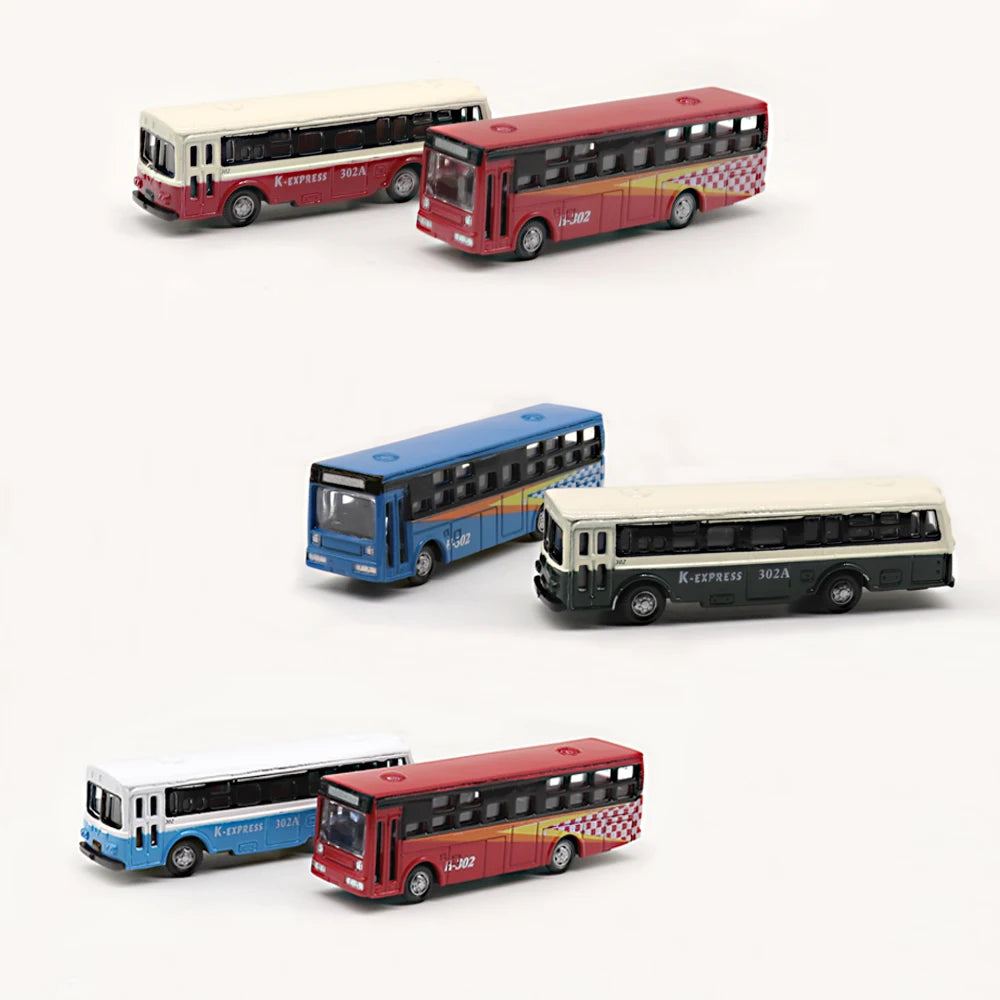2PCS N Scale 1/150 Metal Miniature Model Bus  For Garden /Railway/Railroad/Train Layout/Toy DIY