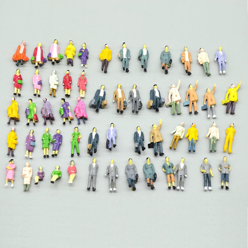 24pcs HO Scale Model Train Railway street People Miniature Model figures Passenger For Architectural Building Landscape railway