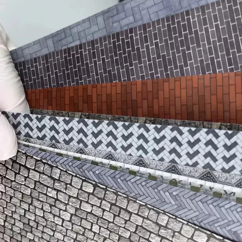 Model Railway Pavement Stickers HO 1:87 – Mini Floor, Wall & Roof Surface Textures for Dioramas