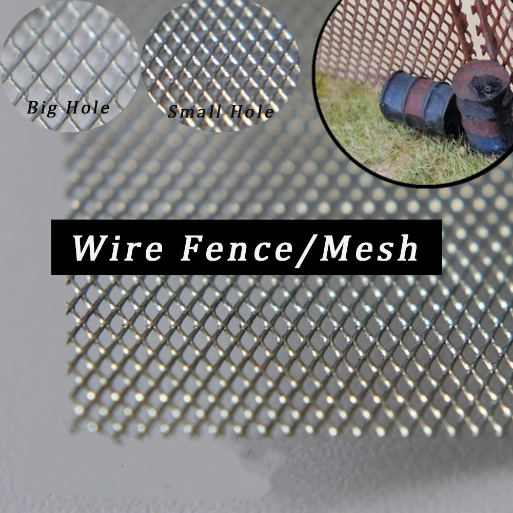 Diy Metal Mesh 10*24cm HO Railway Train Barbed Wire Fence Tank Model Filter Mesh Military Scene for Model Making/Diorama 1pc