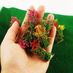 Miniature Colorful Flower Cluster Miniature Shrubs Bushes Static Grass Random Style Model Tree Scenery Accessories