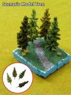 2pcs 1:87 Scale Model Pine Trees Cedar Landscape Miniature Train Railway Layout Scenery Dioramas Diy Christmas Day Decoration