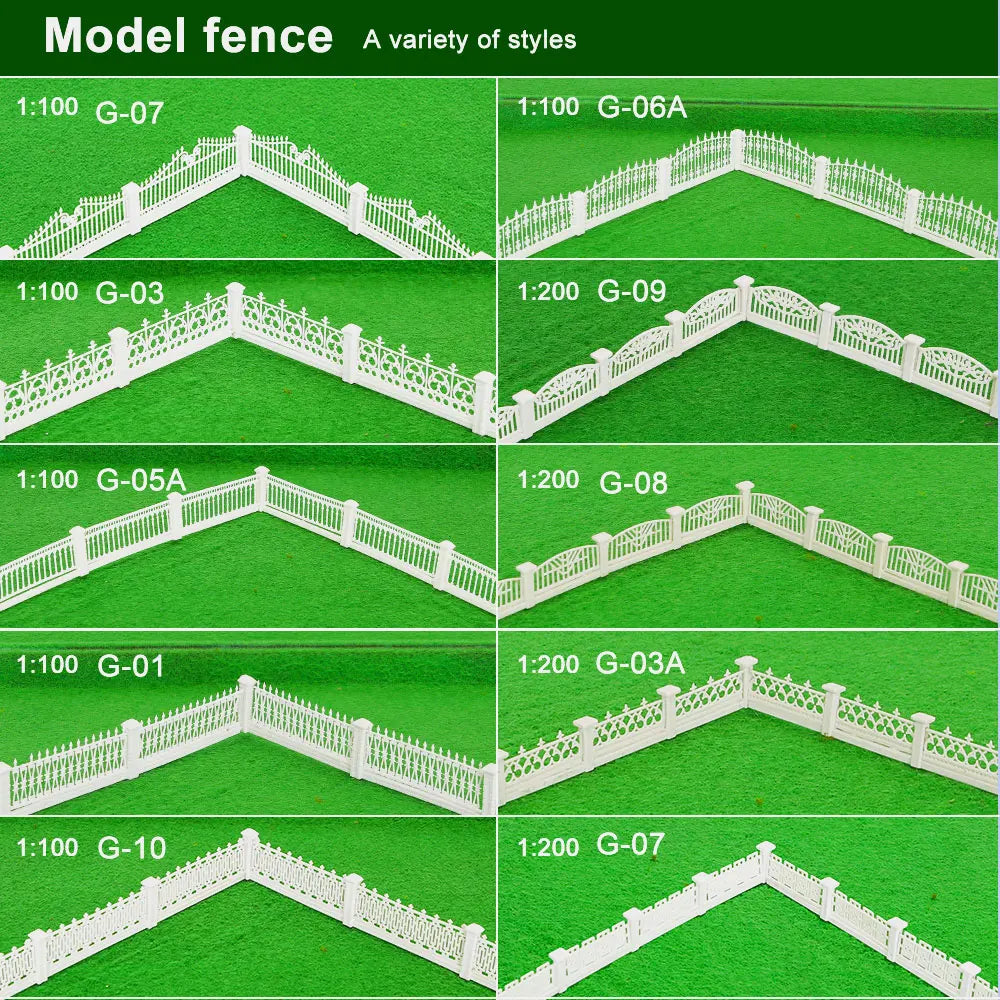 Scale Model 1:100-200 Miniature Yard Railing Garden Fence For Diy Dioramas Garden Ho Train  Railway Scene Layout Material