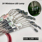 10pcs 3V Miniature Led Lamp Model Metal Billboard Light for 1/200-1/75 Railway Train Layout/Diy Sandtable Landscape/Diorama