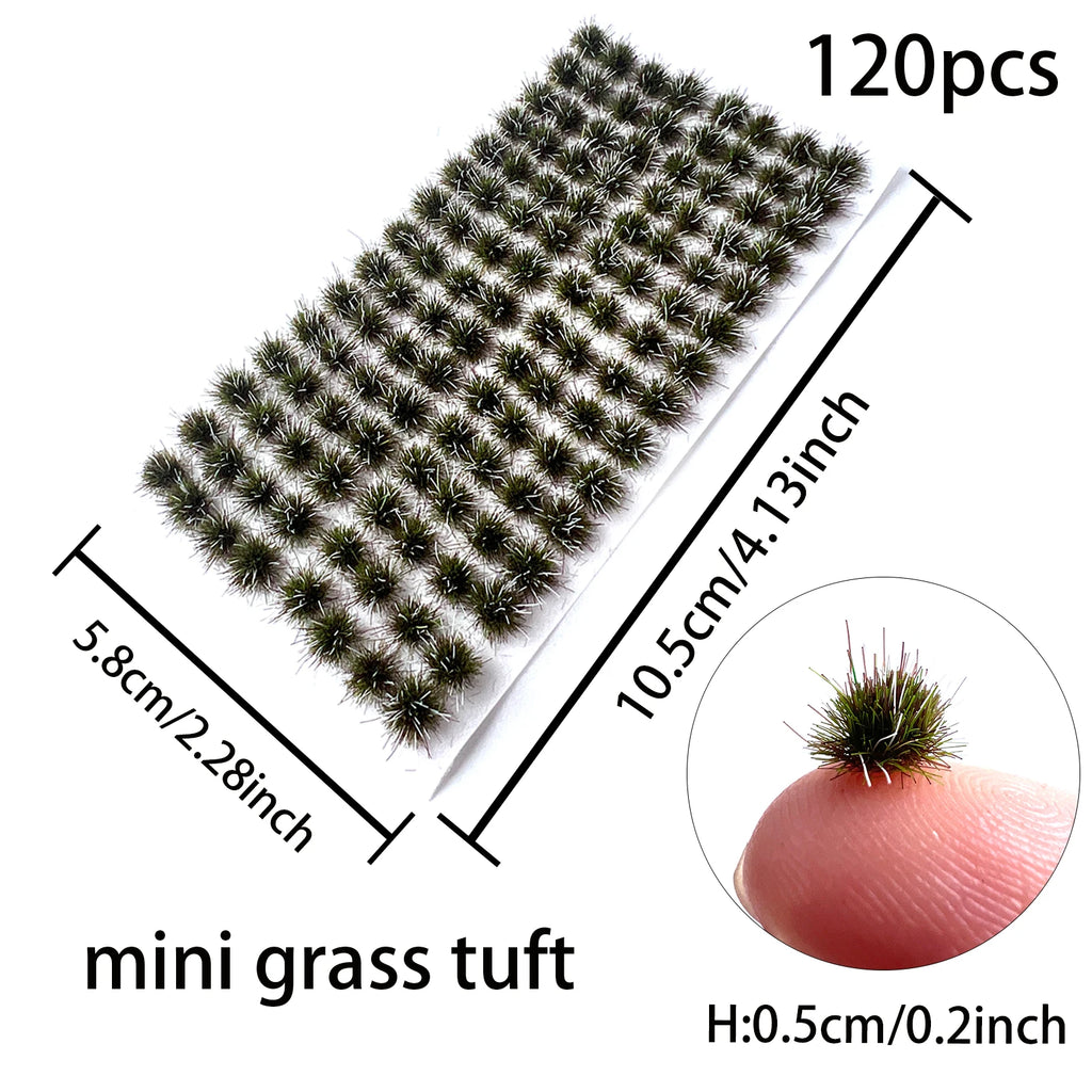 Miniature Model Grass Tufts 5mm/8mm – Static Grass for Dioramas, Model Railway Scenery & Wargaming Terrain
