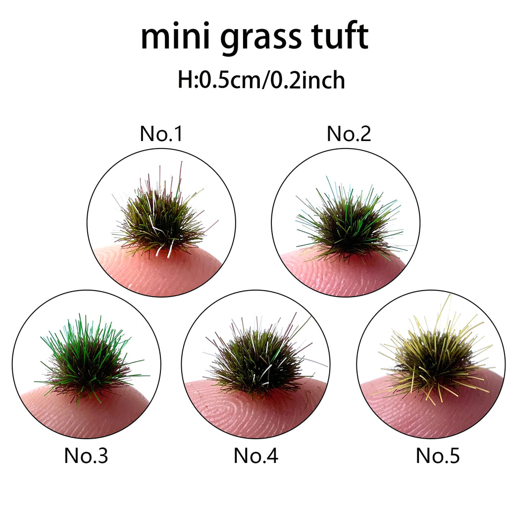 Miniature Model Grass Tufts 5mm/8mm – Static Grass for Dioramas, Model Railway Scenery & Wargaming Terrain