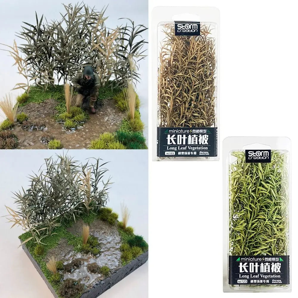DIY Model Making Miniature Reed Model Long Leaf Grass Cluster Vegetation Toys Military Scene Materials for Diorama 1pc