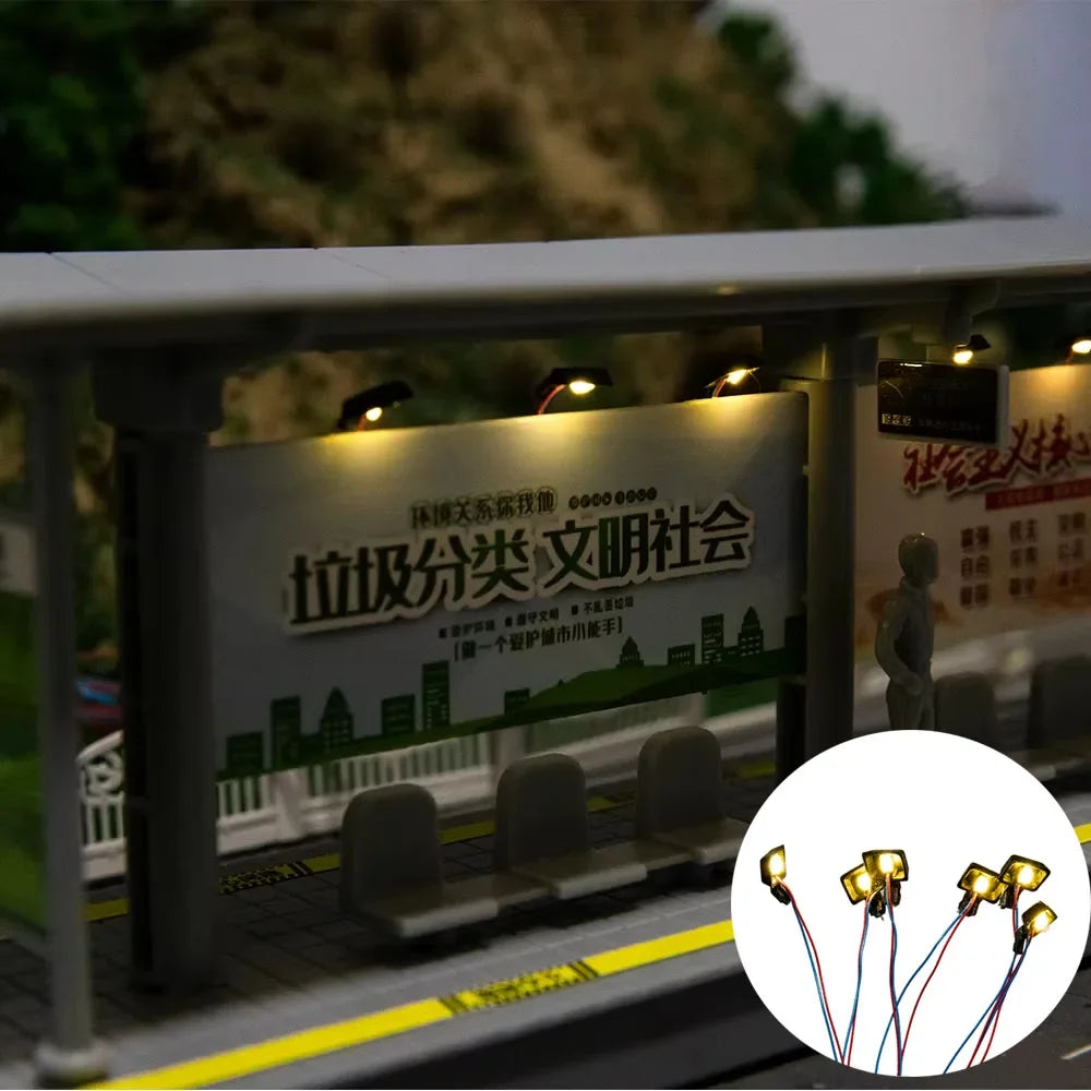 50Pcs Ho Scale Miniature Lamp 3V Led 1:87 Model Billboard Lights Diy Plastic Toys Architecture Building Materials for Diorama