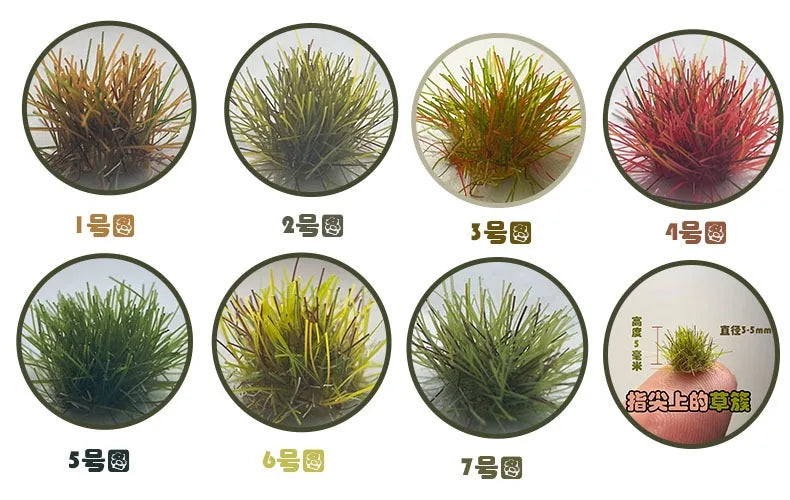 70pcs 5mm Miniature Static Grass Tufts for HO N Scale Model Railway Train Layout Military Wargame Scenarios DIY Diorama Making