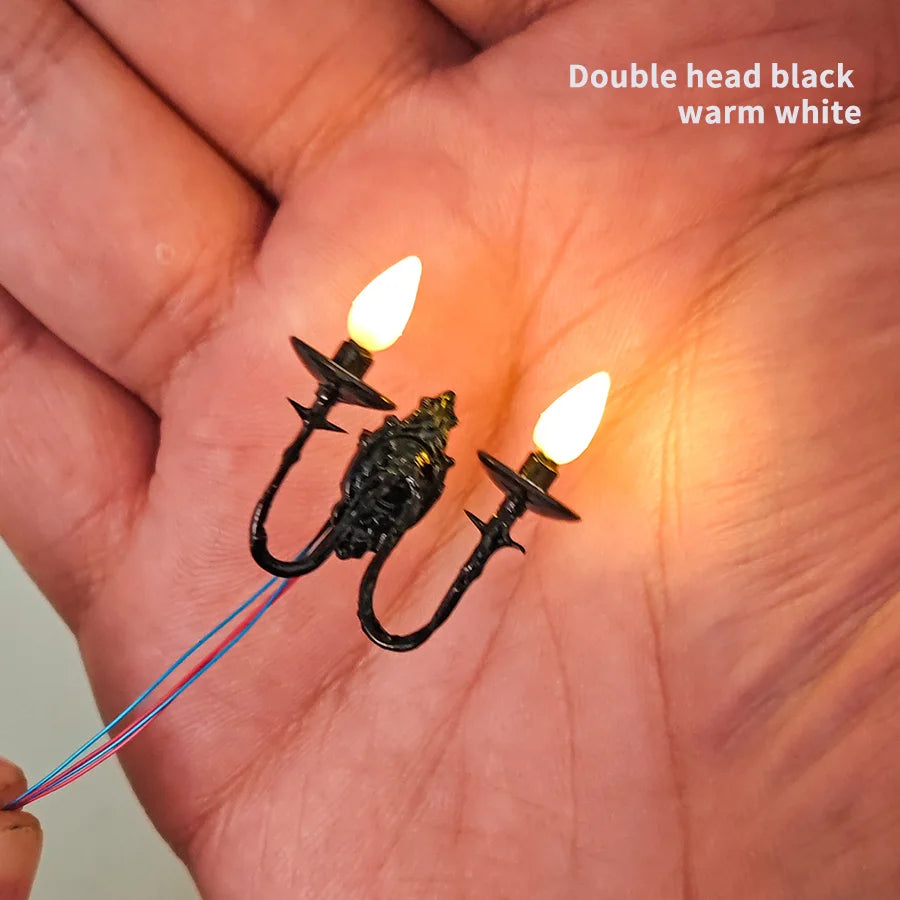 1pc HO Scale Miniature Wall Lamp 1:87 3V Model Light Diy Model Making Toys Architecture Building Layout Decoration for Diorama