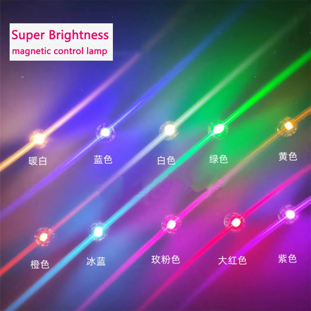 5Pcs Magnetic Control Led Lamp Wireless Light Super Bright Ultra Bright for Diy Model Making Plus Light with Batteries