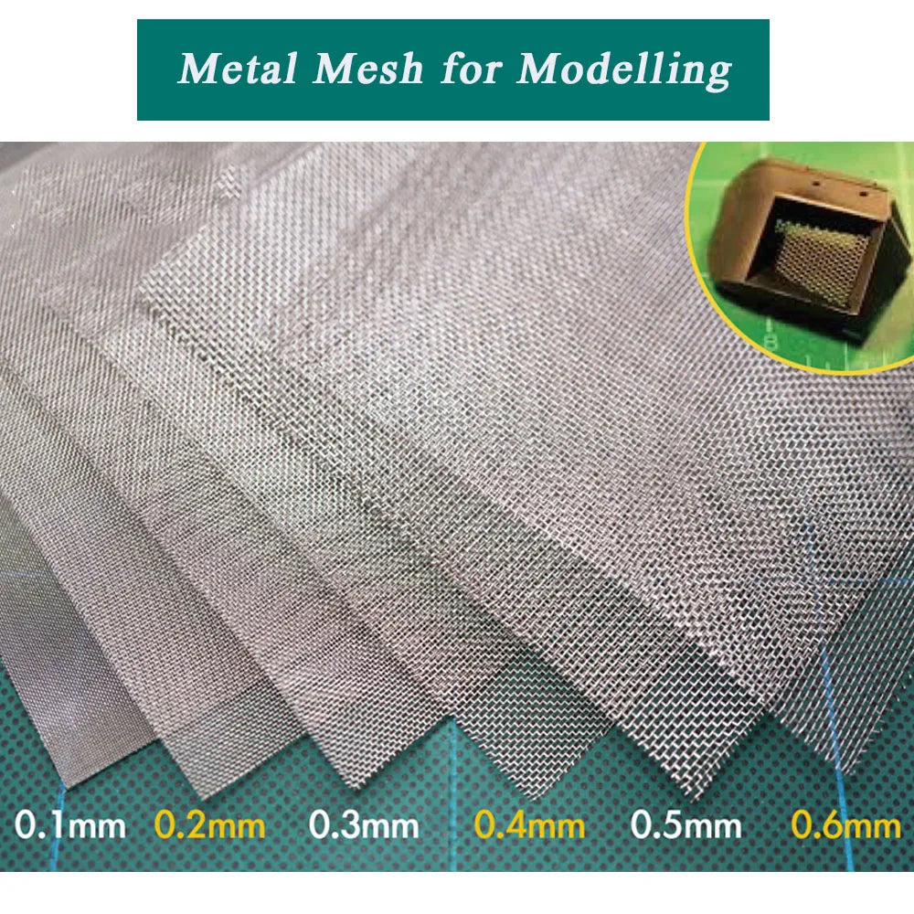 Miniature Metal Wire Mesh Hole 0.1-0.5mm for Diy Model Making/Military Cars Scene/Architecture Building Materials 1pc