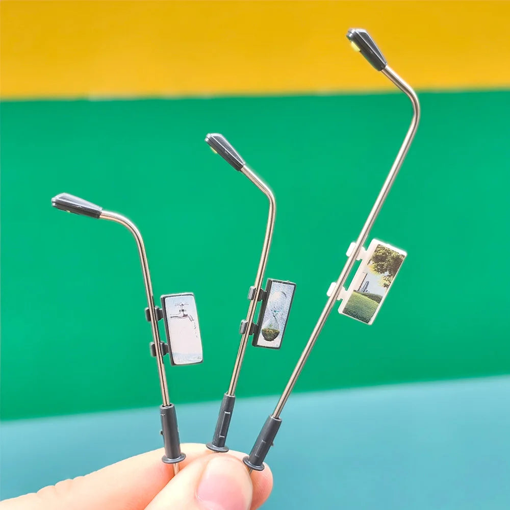 10pcs 3V Miniature Led Lamp Model Metal Billboard Light for 1/200-1/75 Railway Train Layout/Diy Sandtable Landscape/Diorama