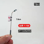 10pcs 3V Miniature Led Lamp Model Metal Billboard Light for 1/200-1/75 Railway Train Layout/Diy Sandtable Landscape/Diorama