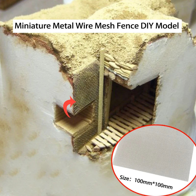 Miniature Metal Wire Mesh Hole 0.1-0.5mm for Diy Model Making/Military Cars Scene/Architecture Building Materials 1pc