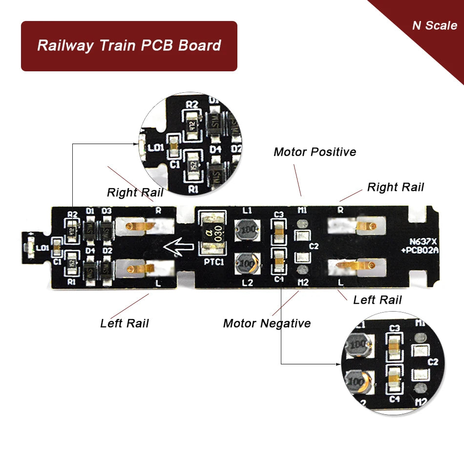 N Scale 1:160 Railway Train Electric Train Parts Ic Circuit Board Pcb Board Upgrade with Sound and Lights Train Accessory 1Pc