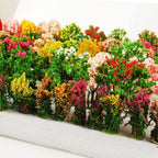 Miniature Colorful Flower Cluster Miniature Shrubs Bushes Static Grass Random Style Model Tree Scenery Accessories