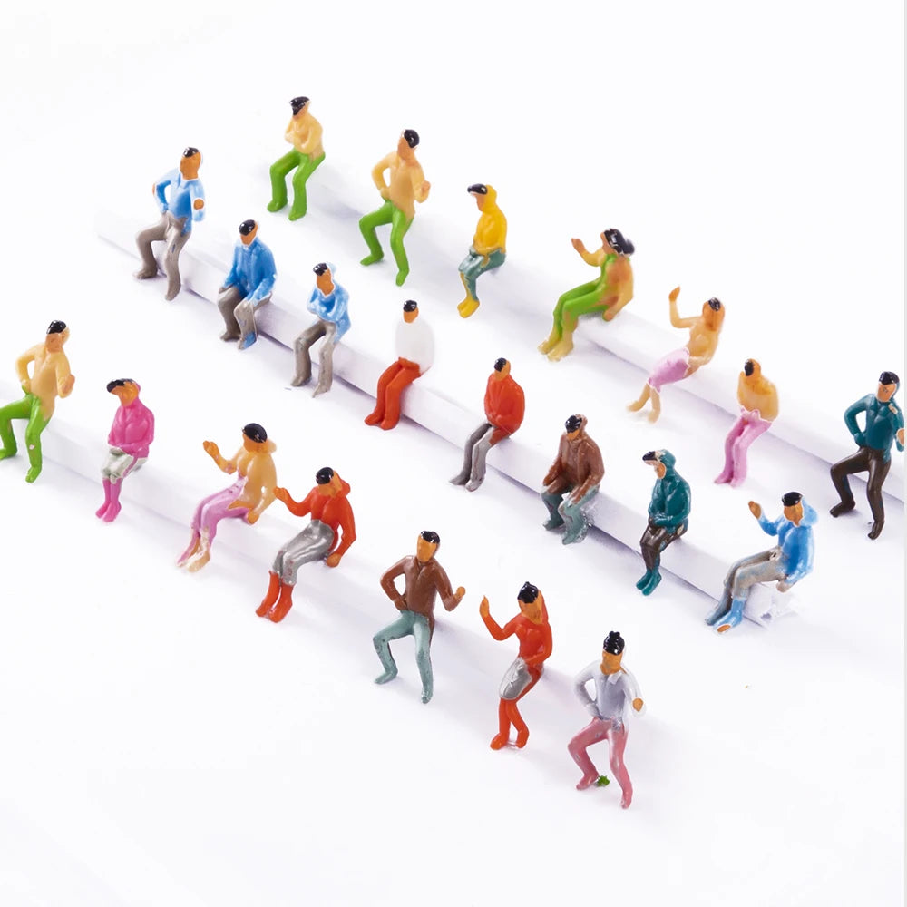 1:75 All Sitting Scale Model Figure Miniature People Train Street Passengers For Building Landscape Railway Scenery Layout