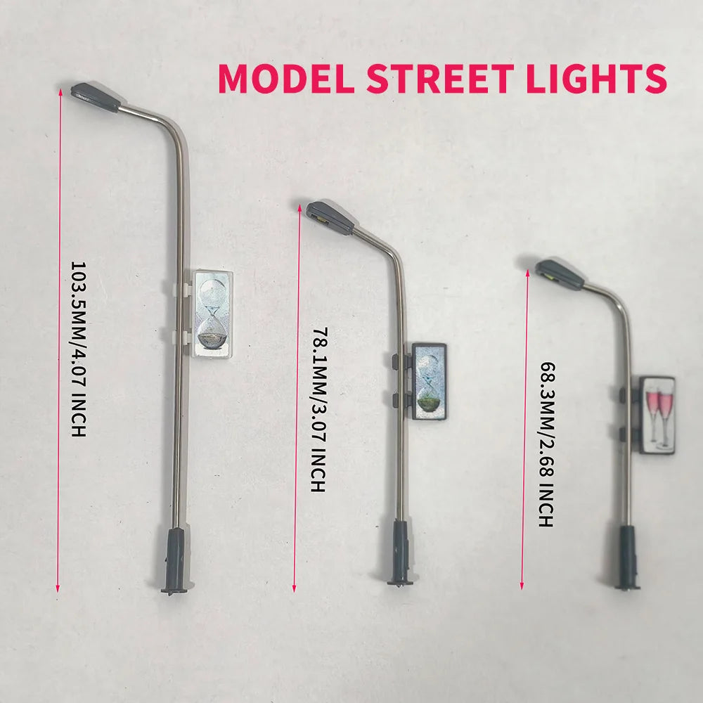 10pcs 3V Miniature Led Lamp Model Metal Billboard Light for 1/200-1/75 Railway Train Layout/Diy Sandtable Landscape/Diorama