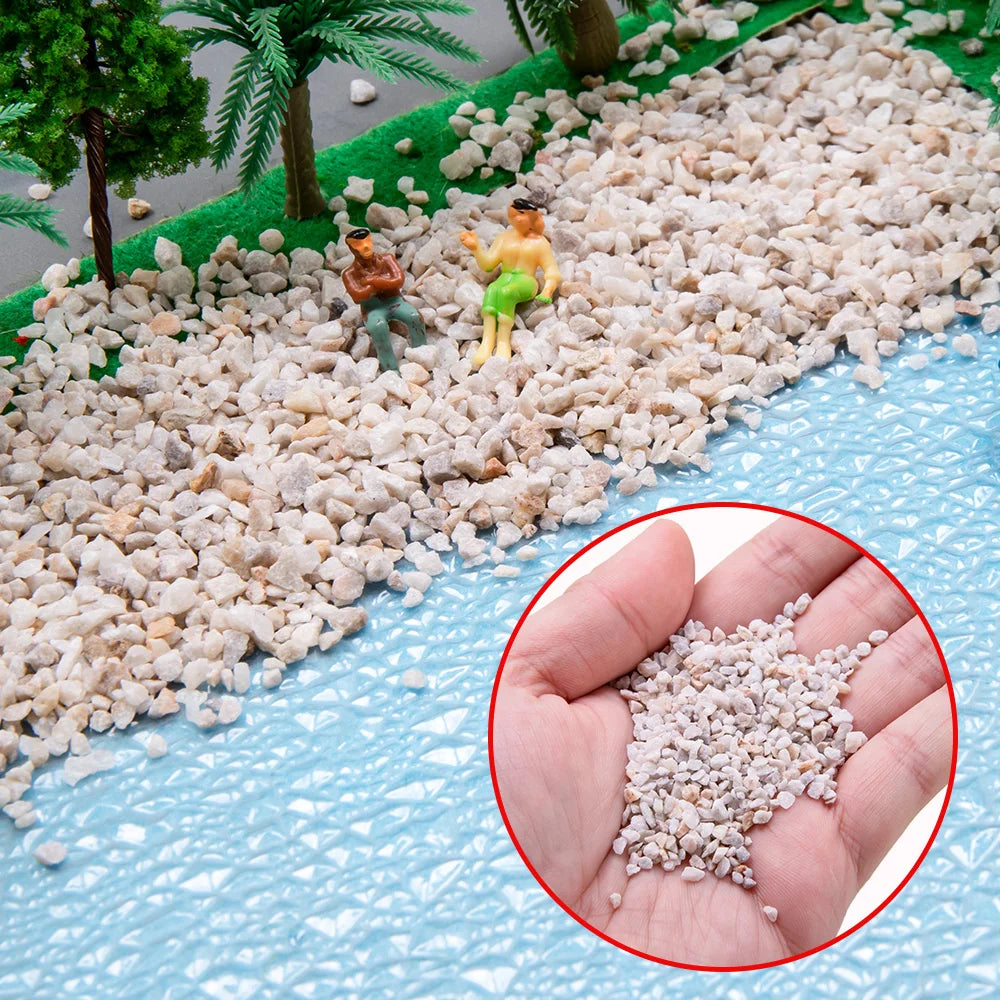 50G HO/N Scale Model Gravel - Realistic Railway & Diorama Terrain Sand, Natural Stone Texture for DIY Miniature Scenery Building
