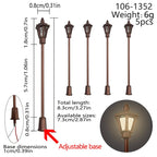 5PCS Mini LED Garden Path Lights for Diorama Dollhouse Street Railway Scenery