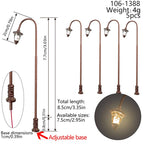 5PCS Mini LED Curved Garden Path Lights for Dollhouse Railway Diorama Scenery 3V Pre-Wired