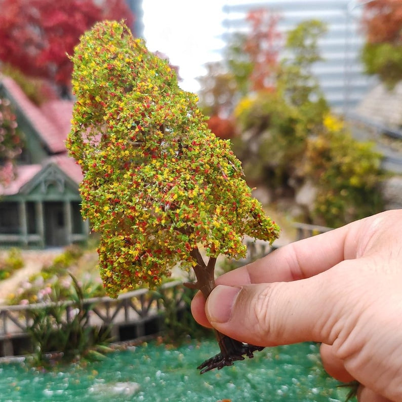 Handcrafted Miniature Trees for Diorama Railway Landscape & Dollhouse Scenery – 2PCS