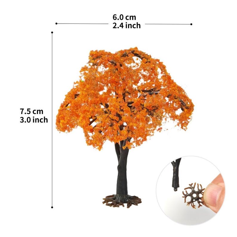 Handcrafted Miniature Trees for Diorama Railway Landscape & Dollhouse Scenery – 2PCS