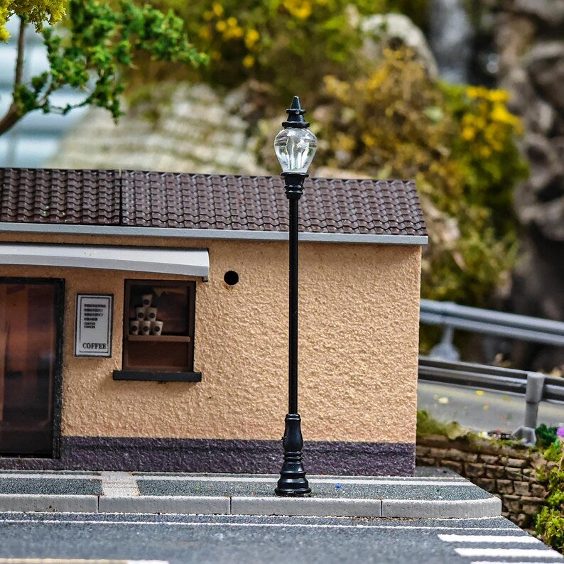 5PCS Pre-Wired Mini LED Post Lamps for Railway Diorama Street Landscape Lighting