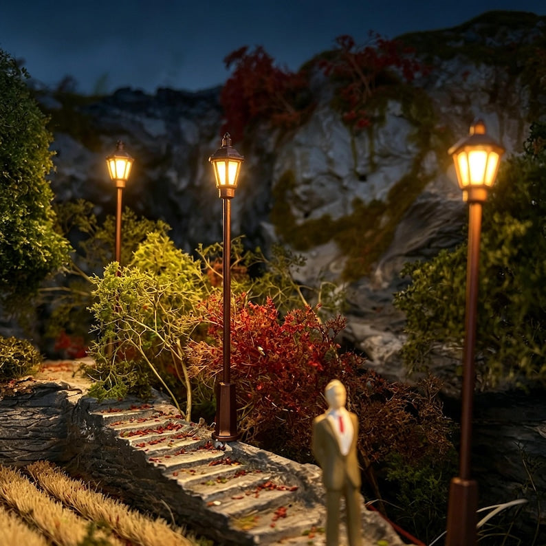 5PCS Mini LED Garden Path Lights for Diorama Dollhouse Street Railway Scenery